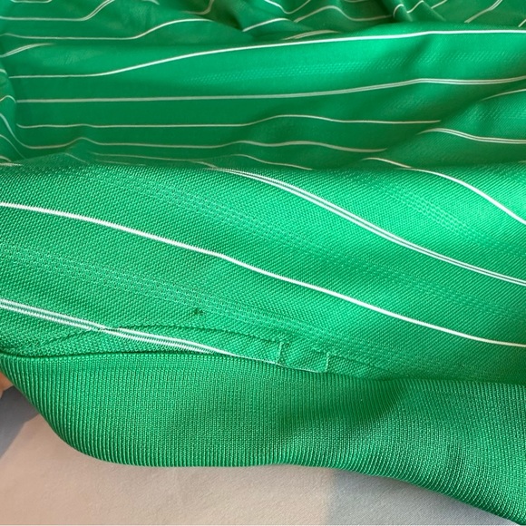 Nike Golf Mens Polo Dri-Fit Green White Striped Short Sleeve Polo Shirt Size L - Picture 15 of 16